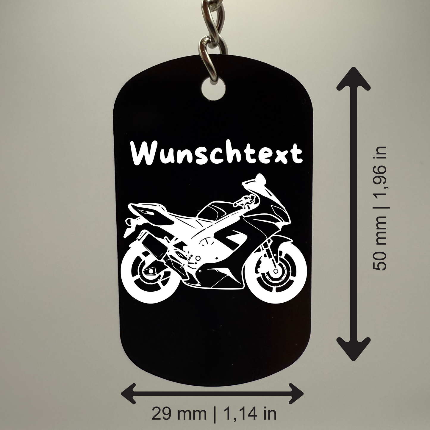 Wunschtext - Bike Chain | 1 Seitig Gravur - Schlüsselanhänger