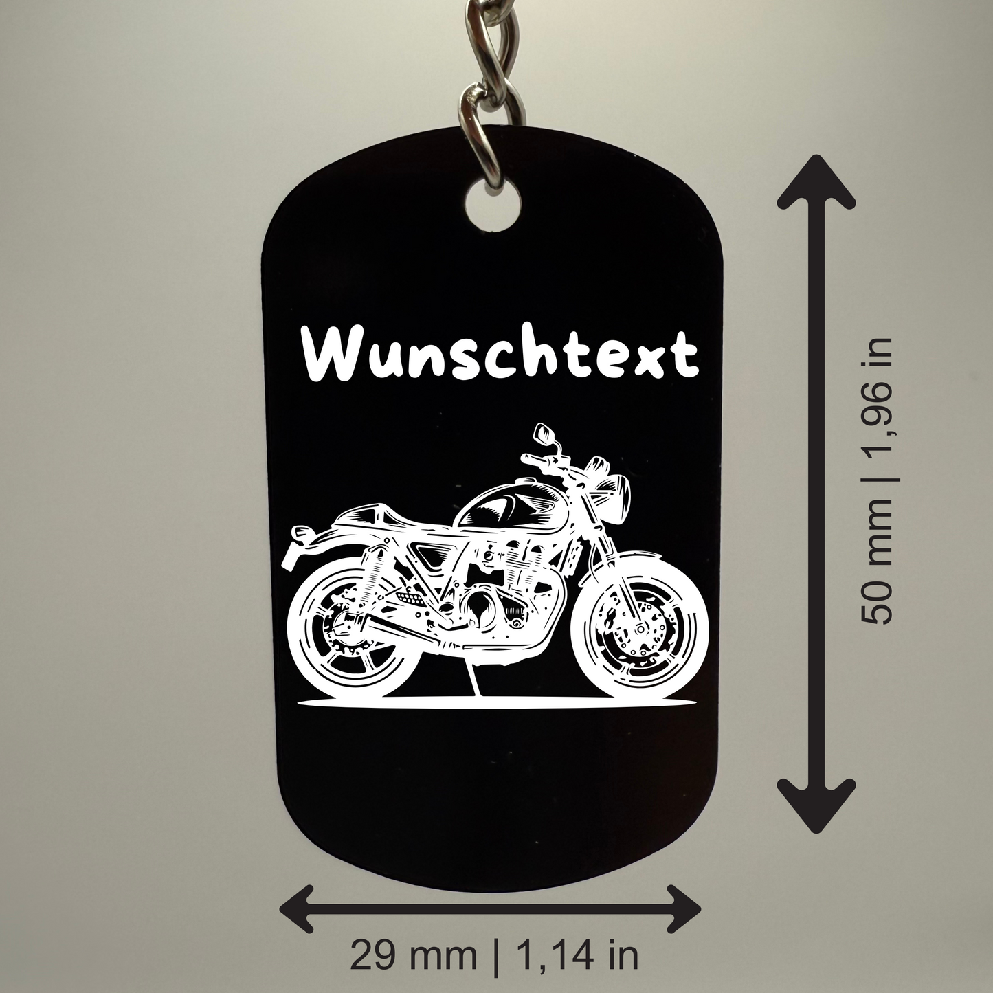 Wunschtext - Bike Chain | 1 Seitig Gravur - Schlüsselanhänger