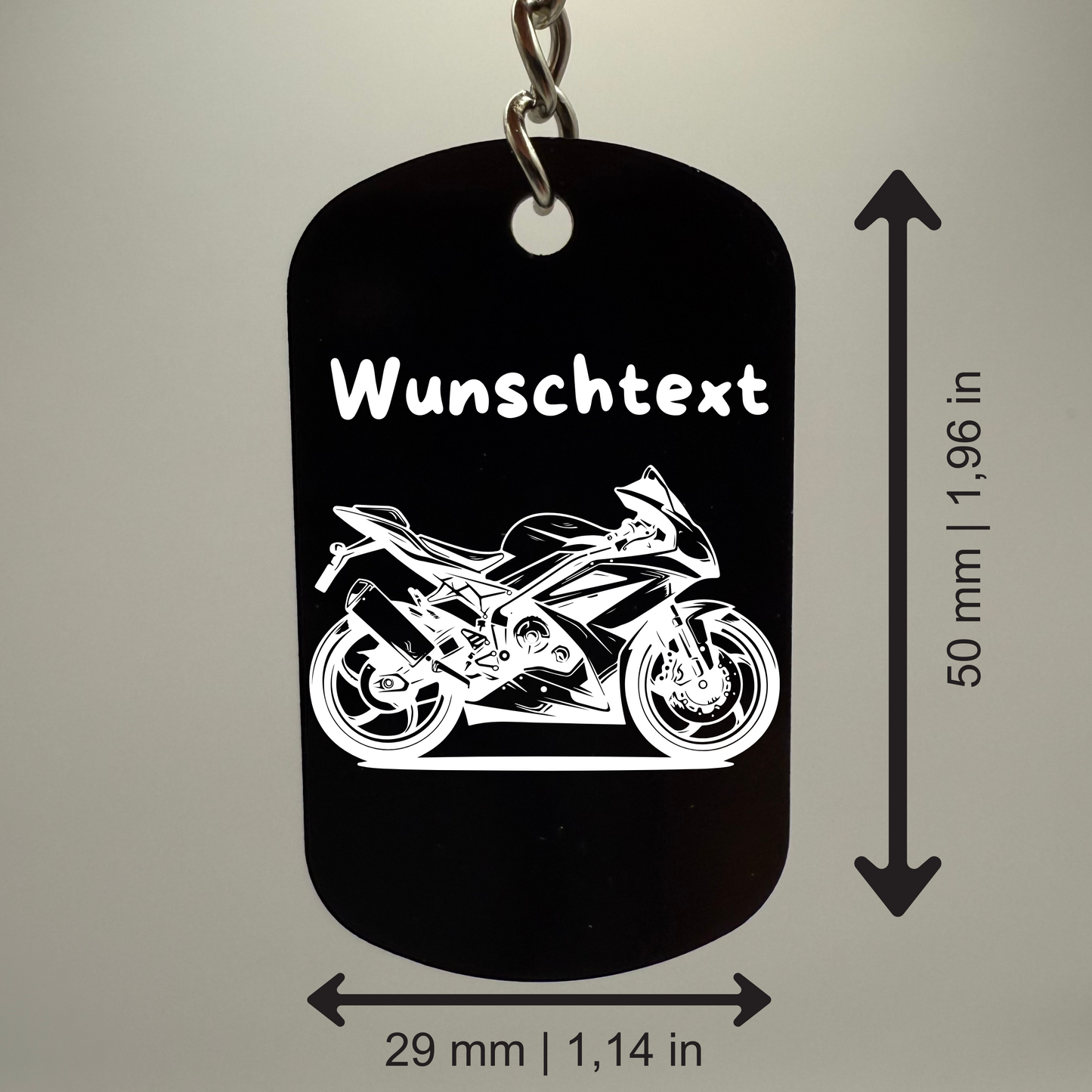Wunschtext - Bike Chain | 1 Seitig Gravur - Schlüsselanhänger