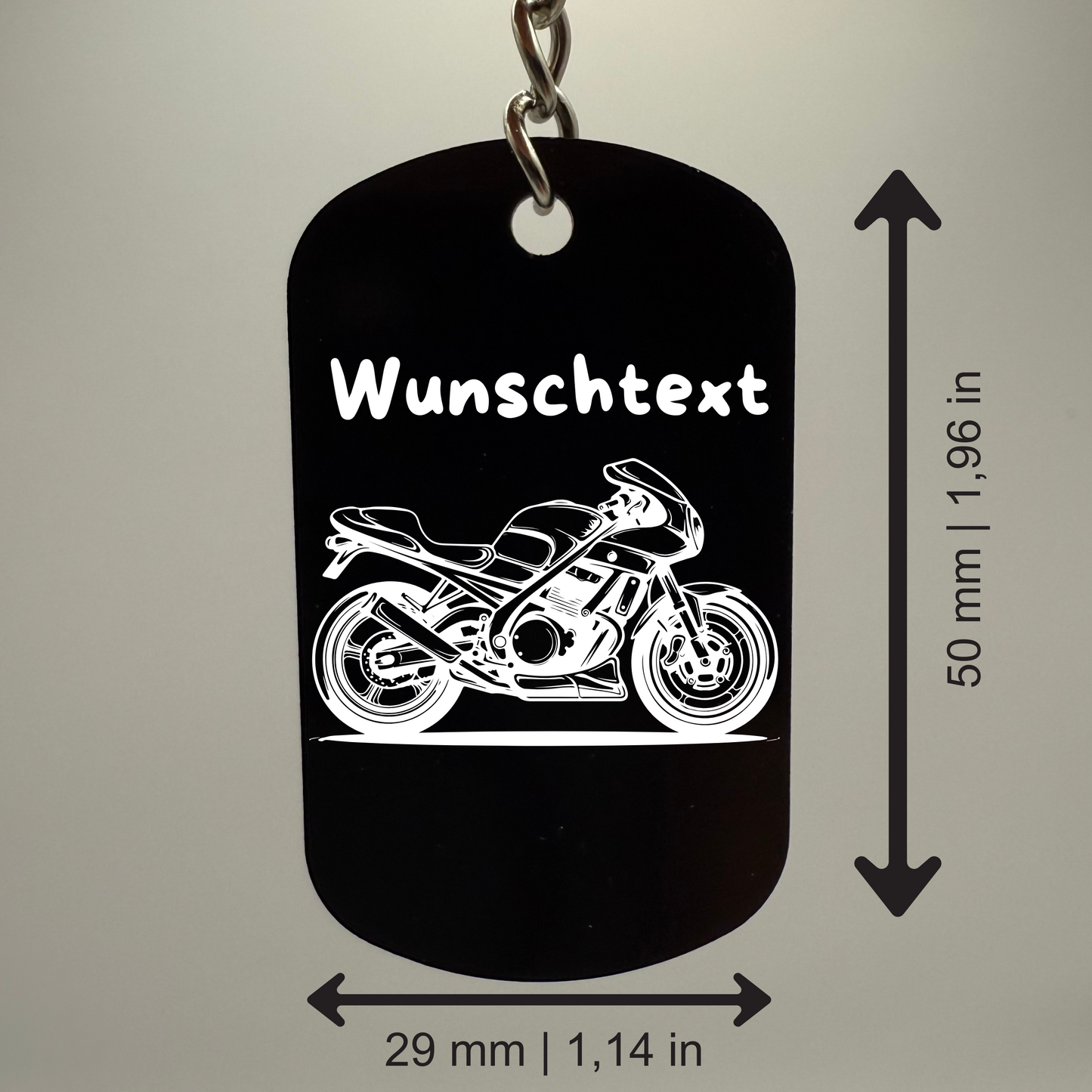 Wunschtext - Bike Chain | 1 Seitig Gravur - Schlüsselanhänger