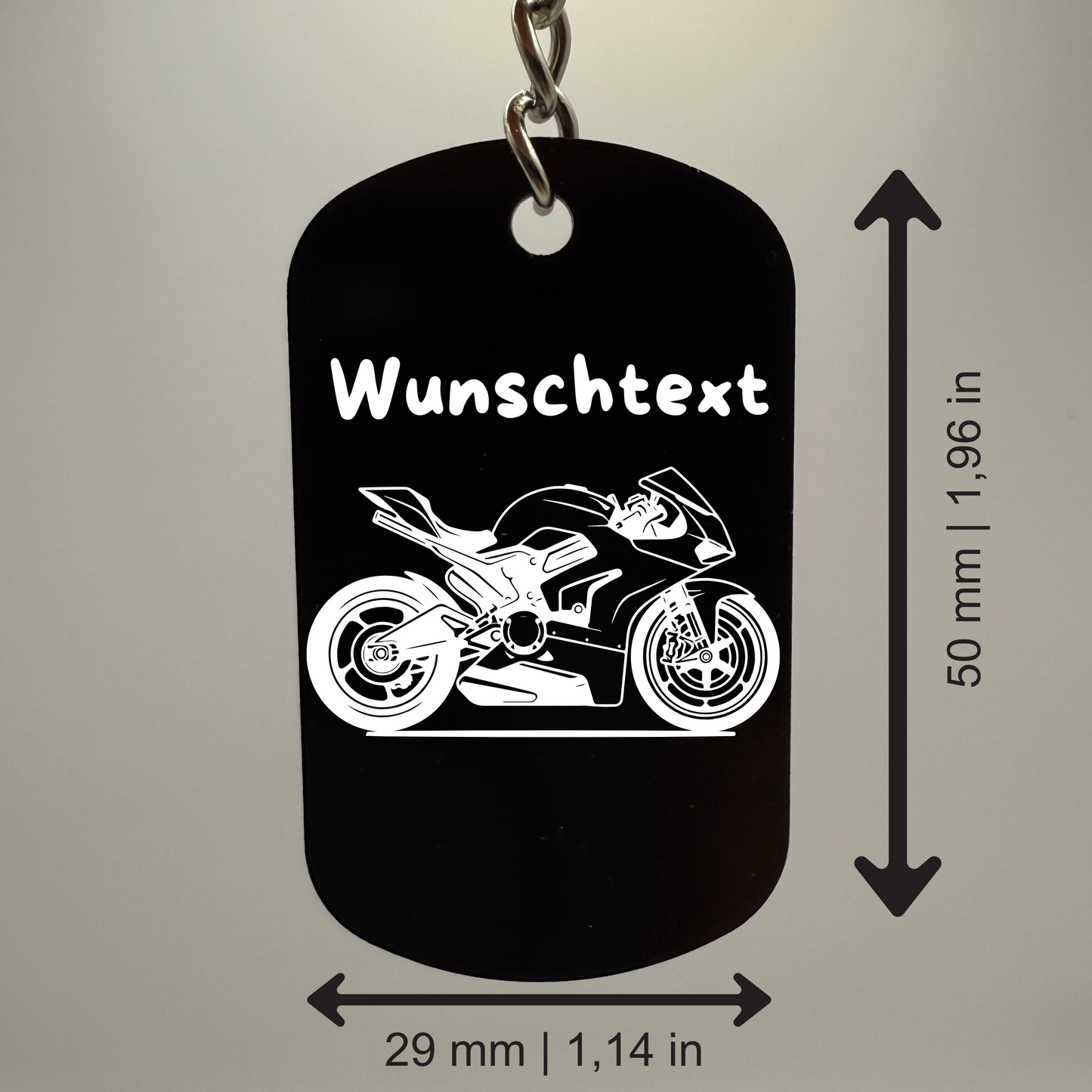 Wunschtext - Bike Chain | 1 Seitig Gravur - Schlüsselanhänger
