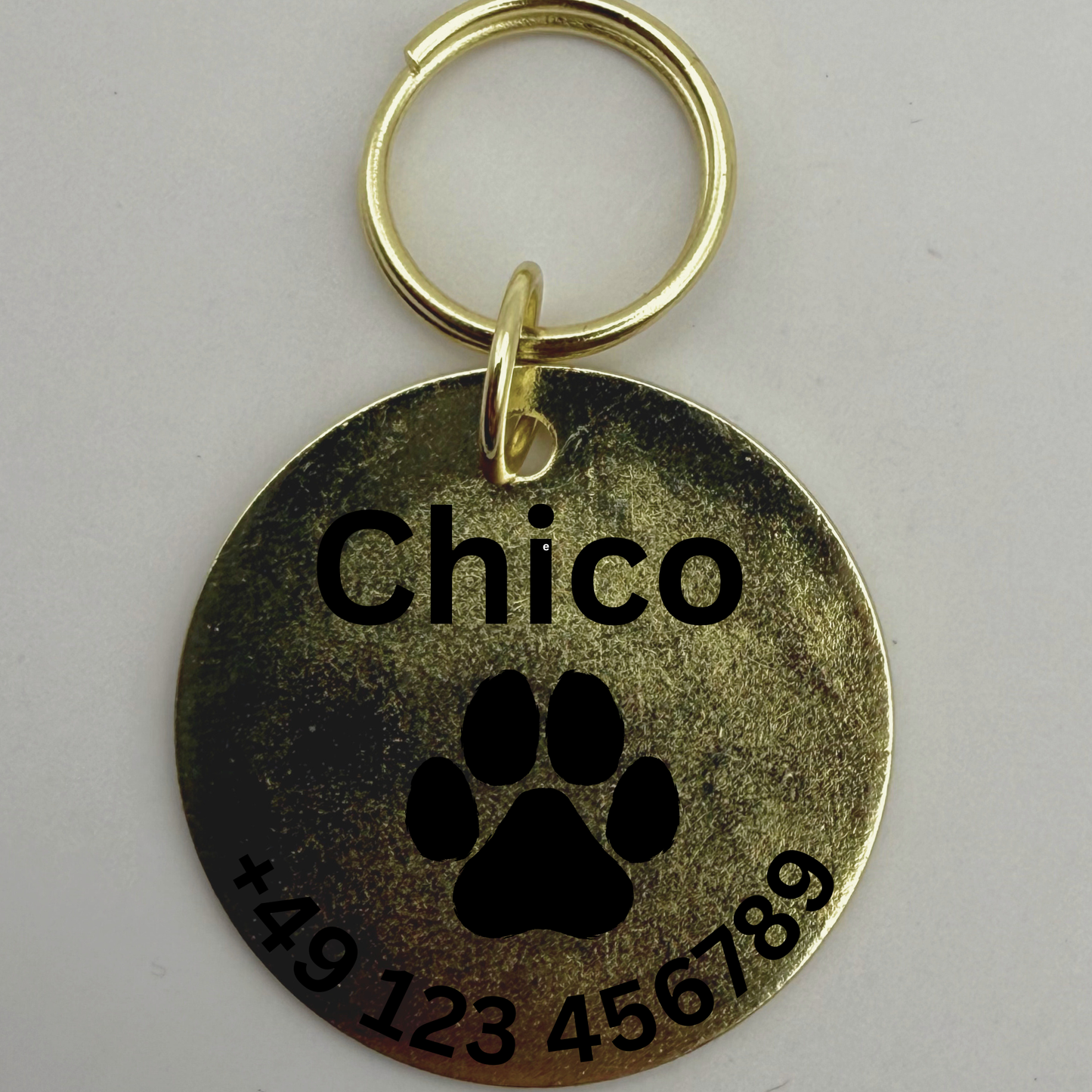 Tier-Anhänger (Pferd, Hund, Katze) | Infostempel Messing - GebrüderR&A