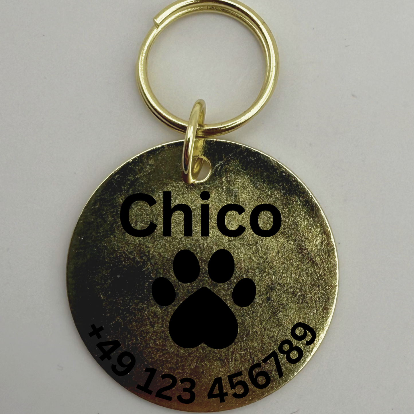 Tier-Anhänger (Pferd, Hund, Katze) | Infostempel Messing - GebrüderR&A