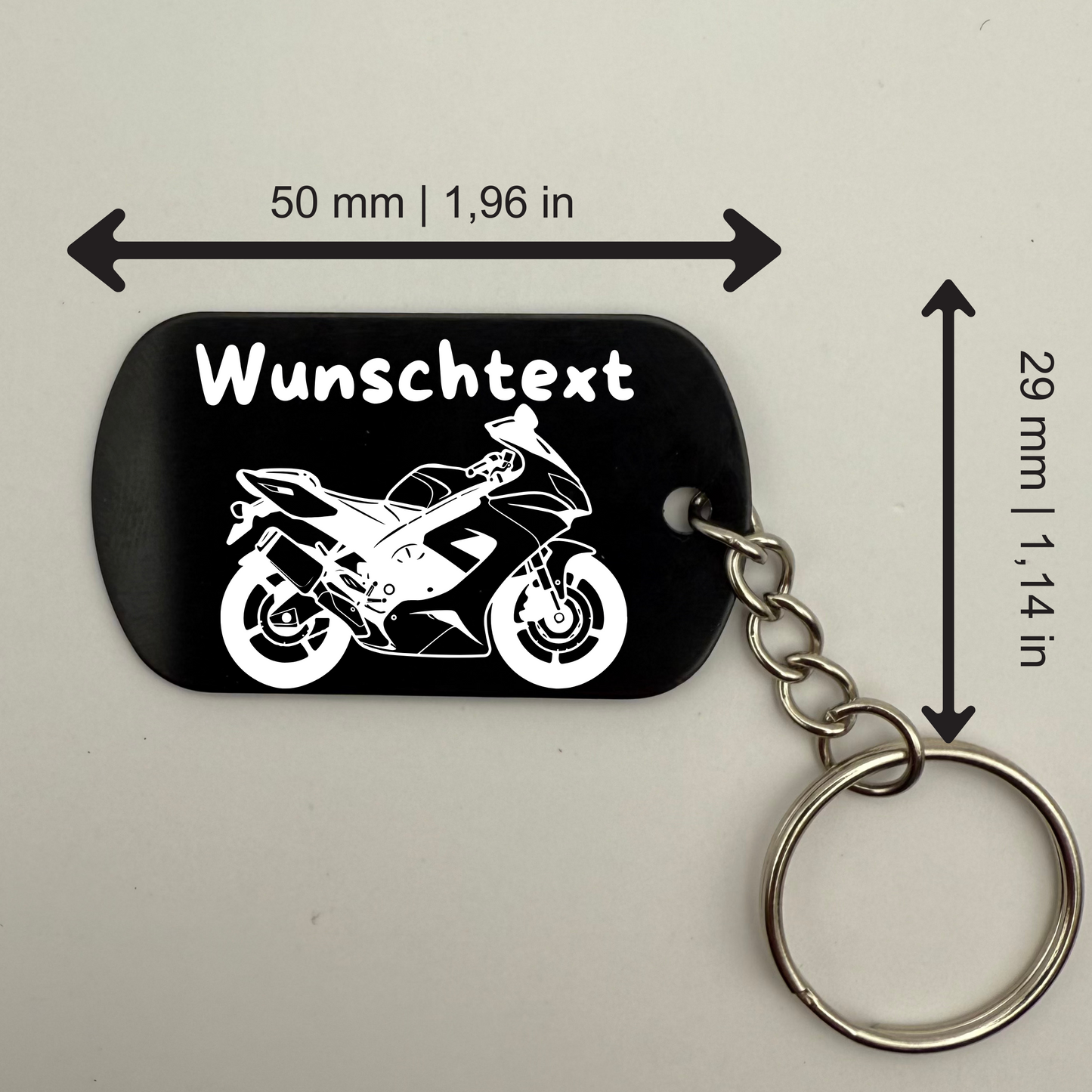Wunschtext - Bike Chain | 1 Seitig Gravur - Schlüsselanhänger