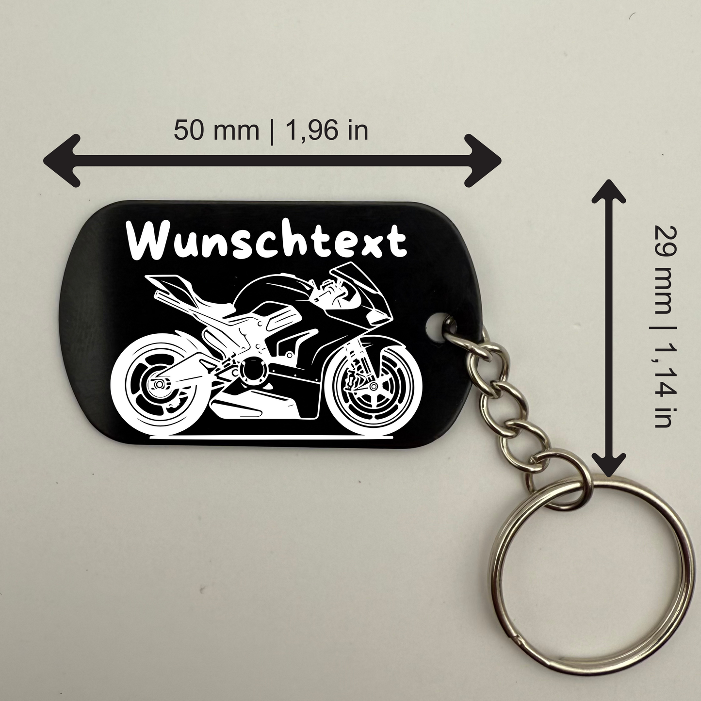Wunschtext - Bike Chain | 1 Seitig Gravur - Schlüsselanhänger