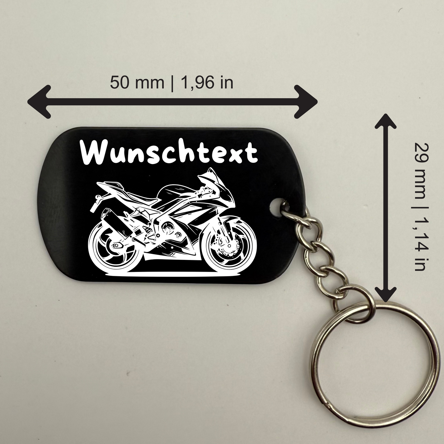 Wunschtext - Bike Chain | 1 Seitig Gravur - Schlüsselanhänger