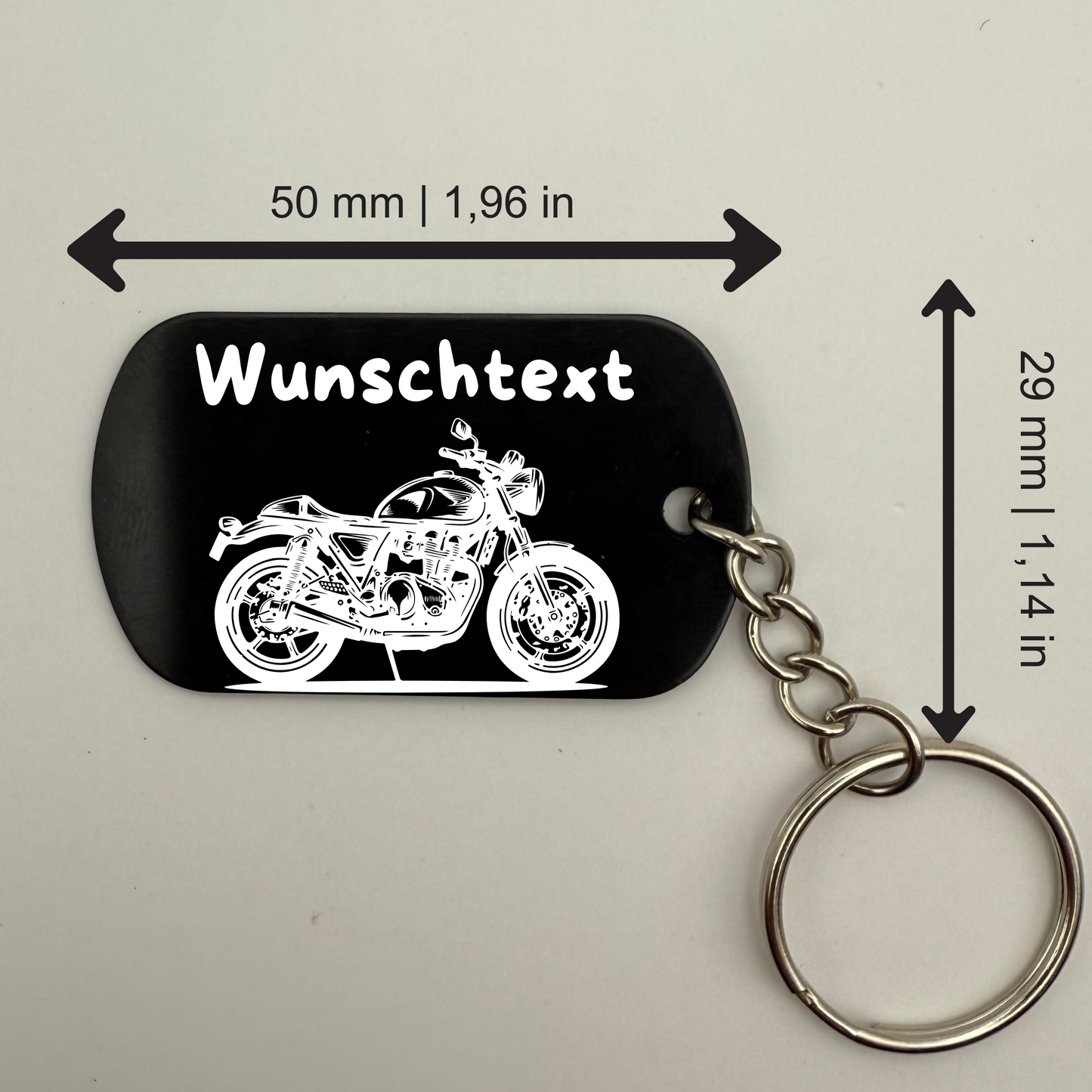 Wunschtext - Bike Chain | 1 Seitig Gravur - Schlüsselanhänger