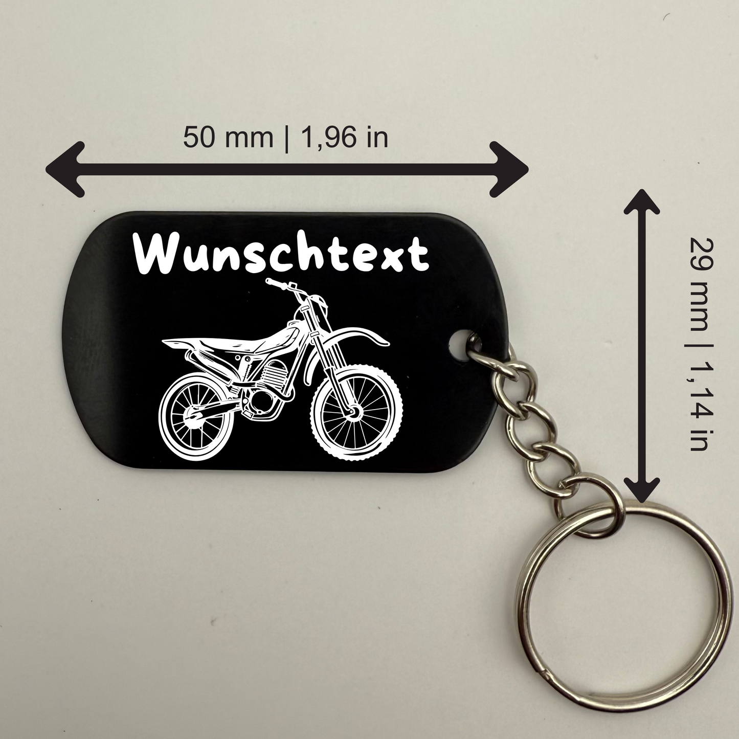 Wunschtext - Bike Chain | 1 Seitig Gravur - Schlüsselanhänger