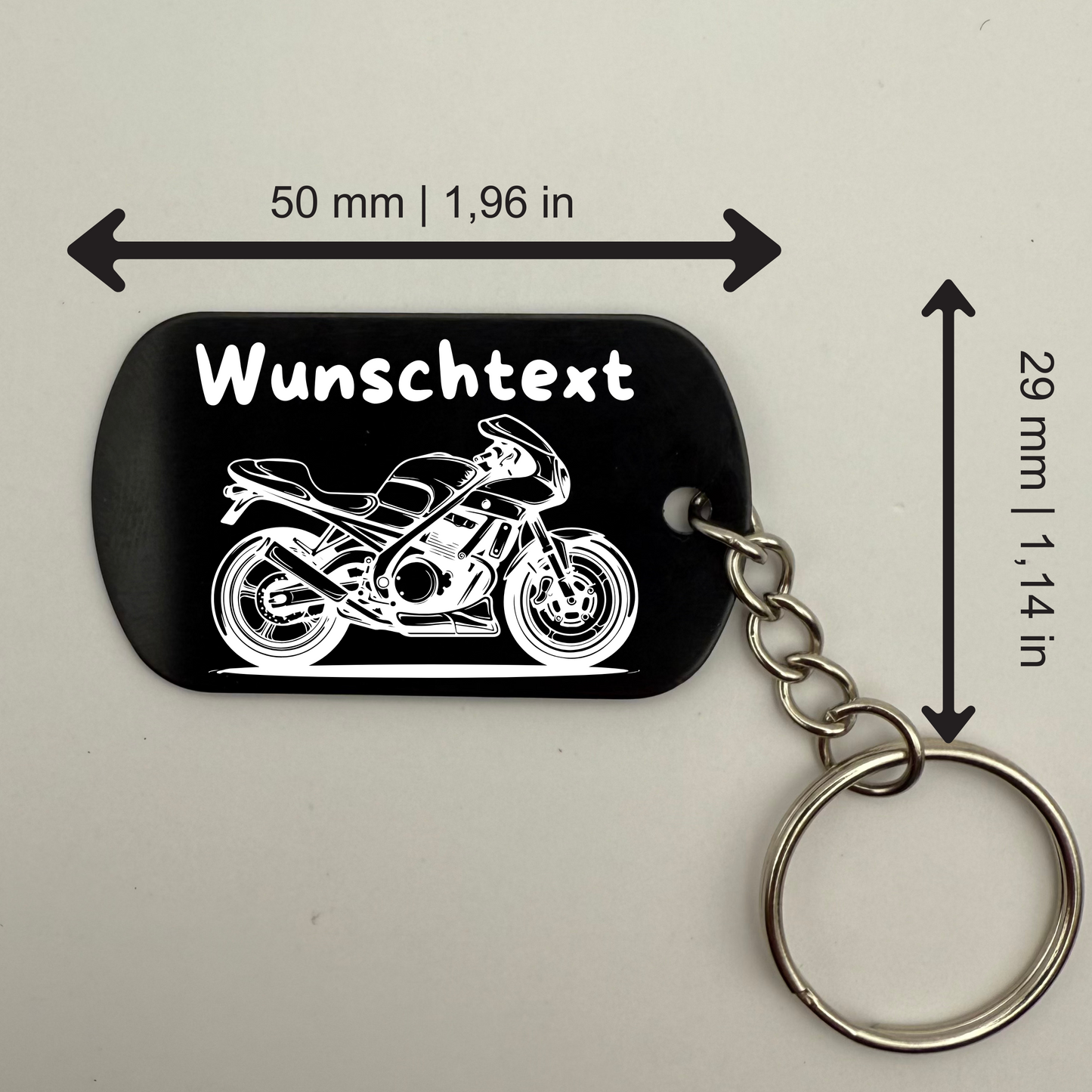 Wunschtext - Bike Chain | 1 Seitig Gravur - Schlüsselanhänger