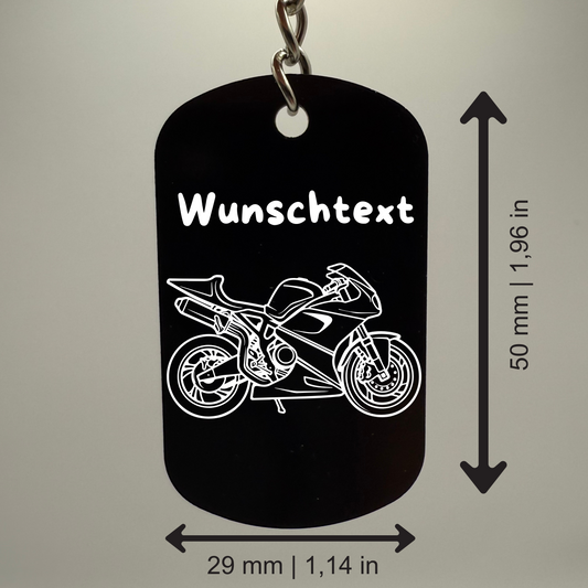 Wunschtext - Bike Chain | 1 Seitig Gravur - Schlüsselanhänger