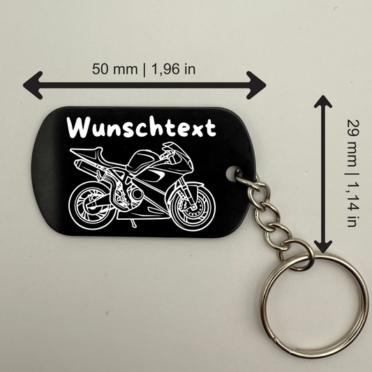 Wunschtext - Bike Chain | 1 Seitig Gravur - Schlüsselanhänger
