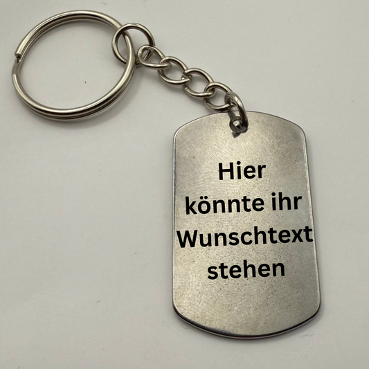 Edelstahl Wunschtext - Schlüsselanhänger - GebrüderR&A